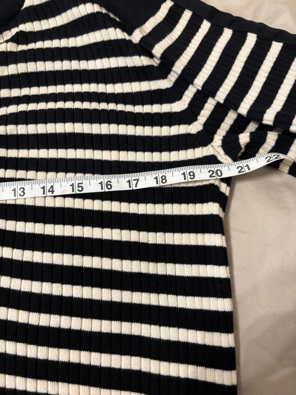 Lauren Ralph Lauren Black & White Striped Henley Sweater 100% cotton - Picture 9 of 9